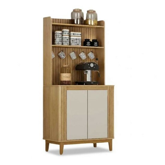 Cantinho do Café Mantiqueira Larg. 0.70m Cinamomo/Off C/ 2 Portas - Valdemóveis