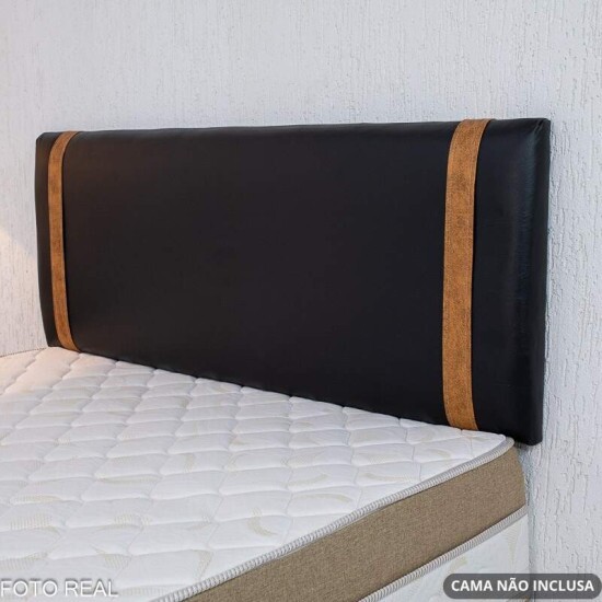 Painel Cabeceira Box Casal 1.40 Leticia Korino Preto