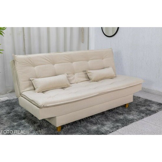 Sofá Cama Premium Linho Bege 2305 Larg. 1.80m