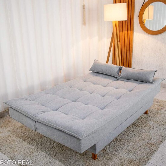Sofá Cama Premium Linho Cinza 2275 Larg. 1.80m